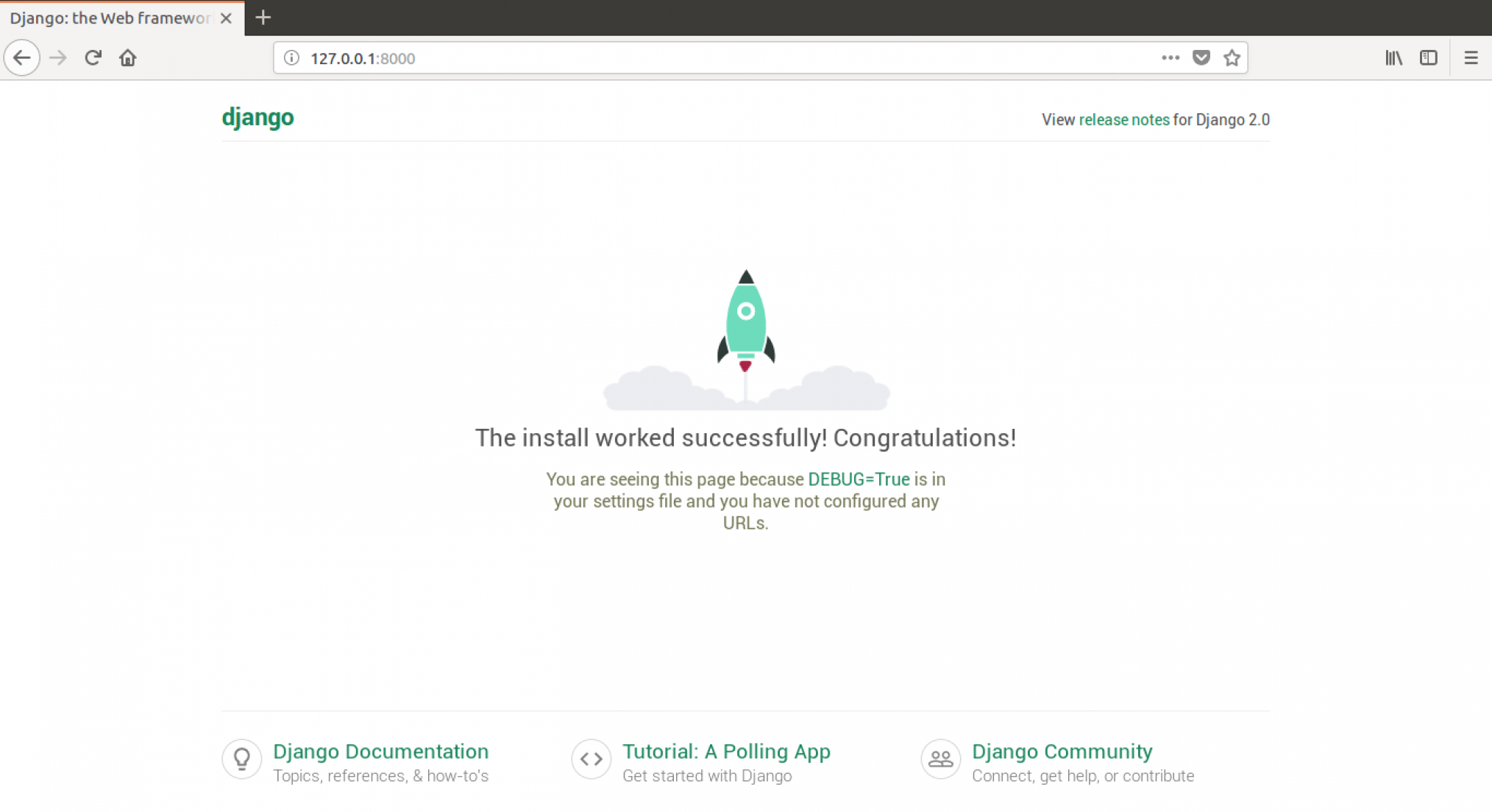 L'installation a fonctionné !